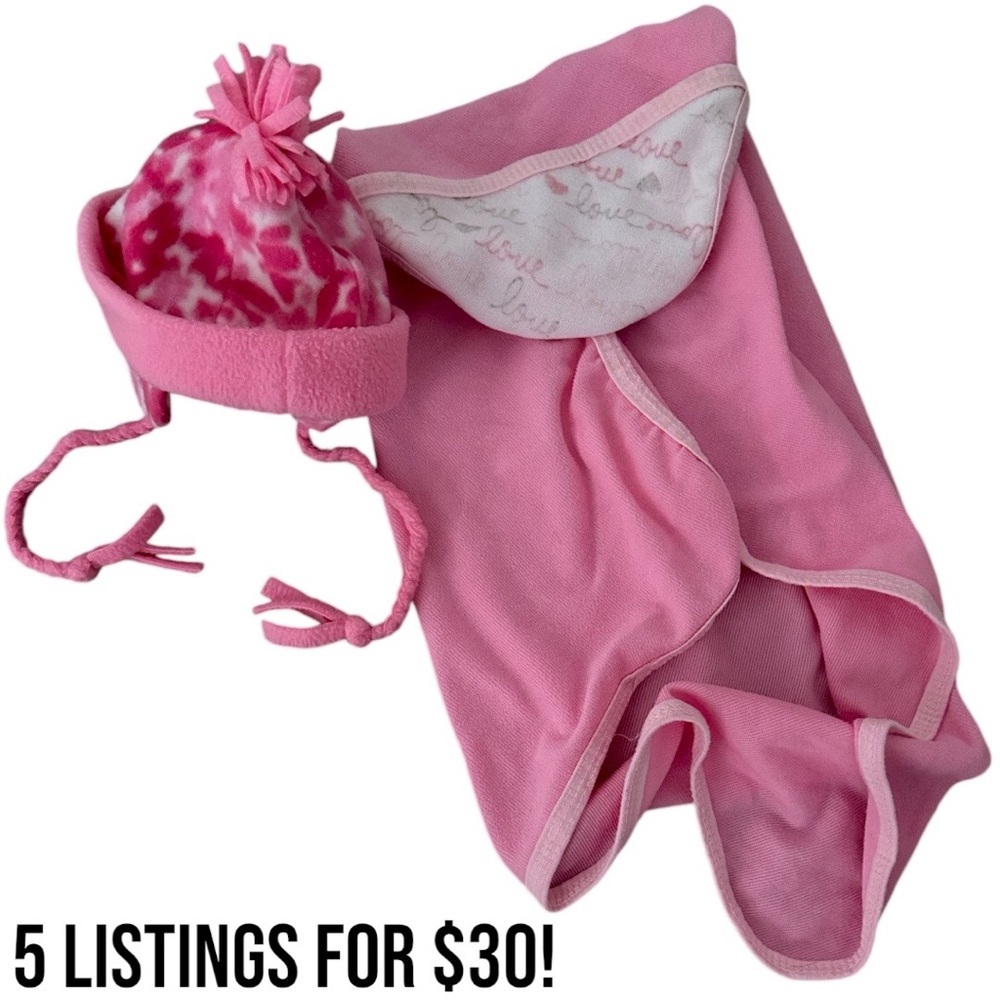 Kidgets Baby Girl Bath Cozy Towel & Winter Hat adorable 0-12 months 

bin XX